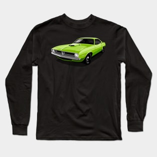 1970 Plymouth Barracuda in Lime Light Long Sleeve T-Shirt